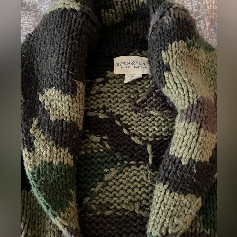[Special] Ralph Lauren Denim & Supply Camo Shawl Cardigan Military Sweater. - Picture 12 of 14